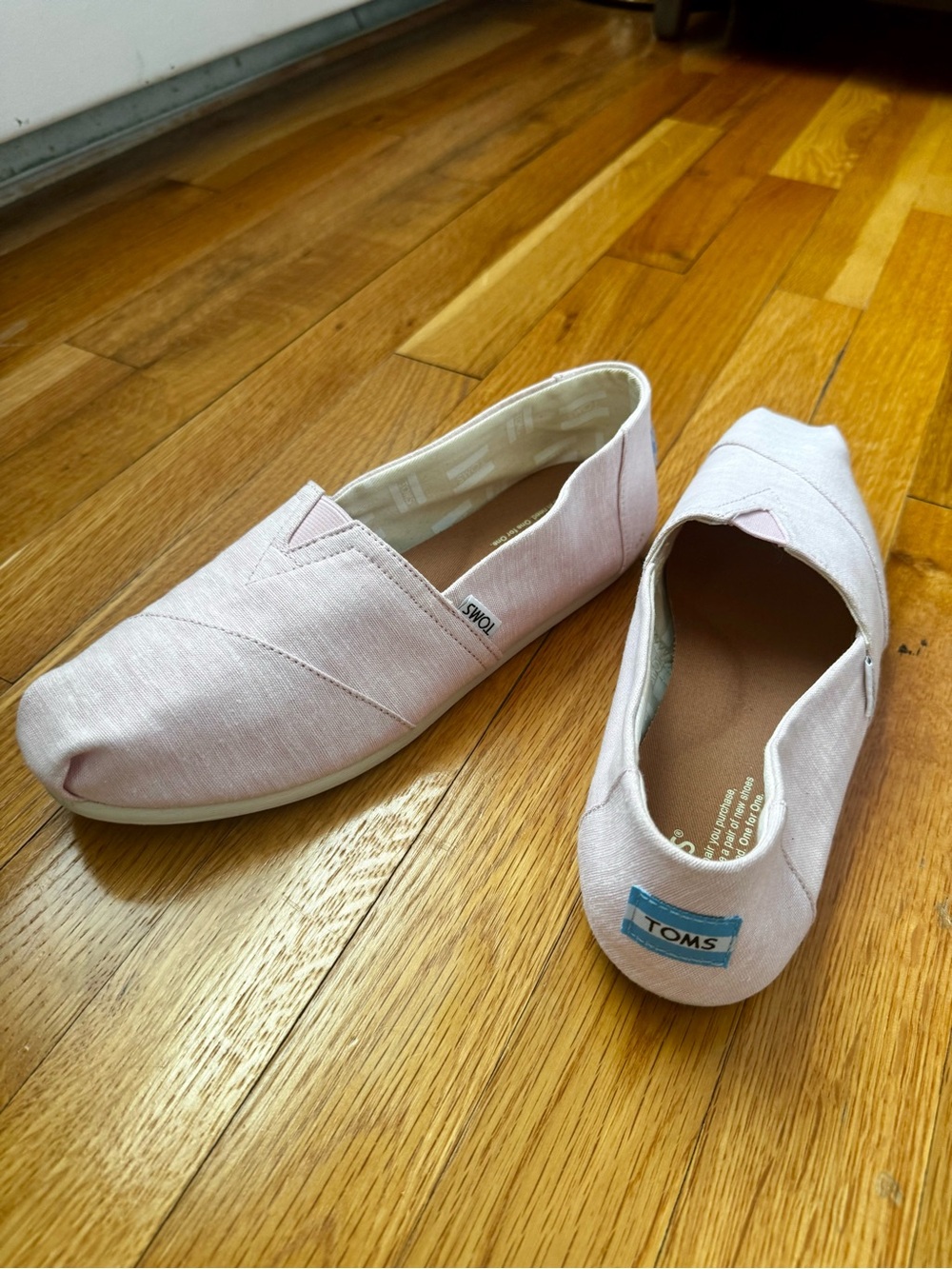 TOMS Women's Pink Canvas Slip-On Shoes